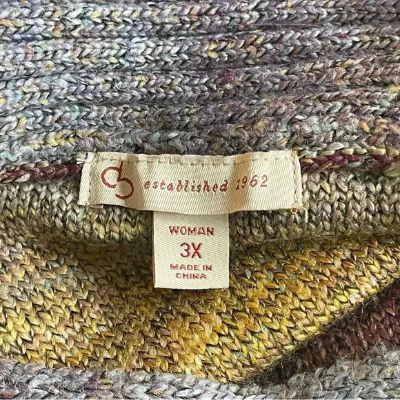 db Established 1962 Women’s Plus Rainbow Striped Sweater 3X Rounded  3/4 Sleeve - Picture 5 of 10